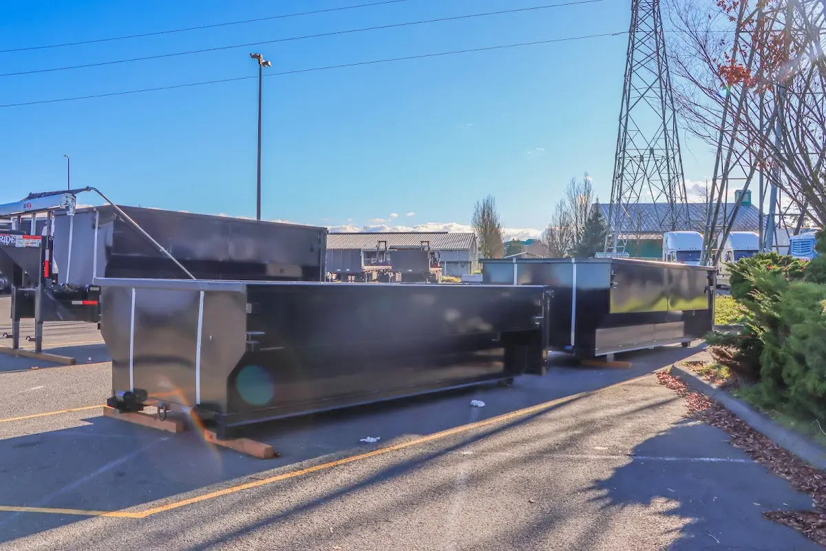 Roll-off dumpster ready for waste disposal at job site for 12 Yard Dumpster Rental in Del Rio